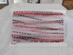 Feather Edge Eyelet Lace Per Meter 38mm Pink/Black/Red